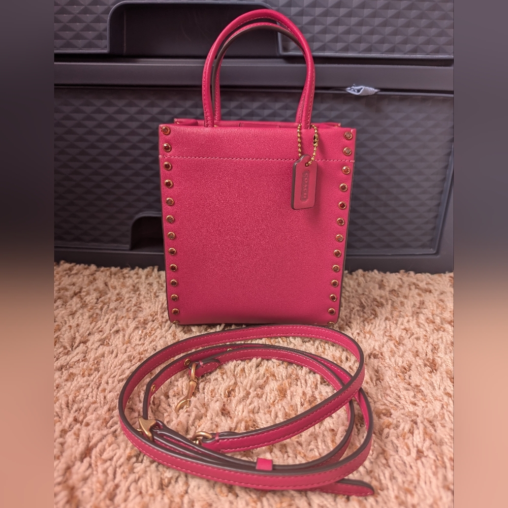 Coach Mini Cashin Tote Bag With Crystal Rivets - Picture 2 of 9